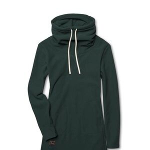 Elegant Dark Green Cowl Neck Sweater